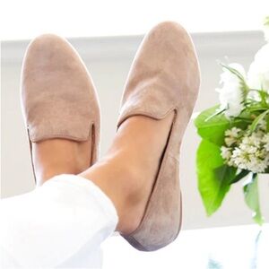 BIRDIES | Tan Latte Starling Suede Smoking Loafers